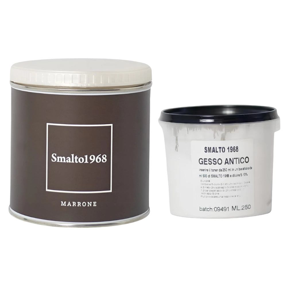Smalto1968 base acqua gesso antico shabby chic finitura opaca multicolore l 0.5 *** colore- marrone, confezione 1