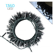 CATENA DI LUCI DA 1360 LED BIANCHI CON CAVO VERDE DA 41 METRI E TRASFORMATORE 36V - IDEALE PER DECORAZIONI INTERNE ED ESTERNE