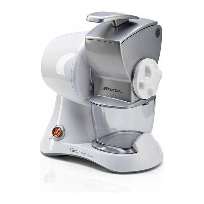 Ariete 448 Gratì Professional - Grattugia elettrica con rullo professionale - tramoggia in metallo - contenitore estraibile - 120 Watt - Argento