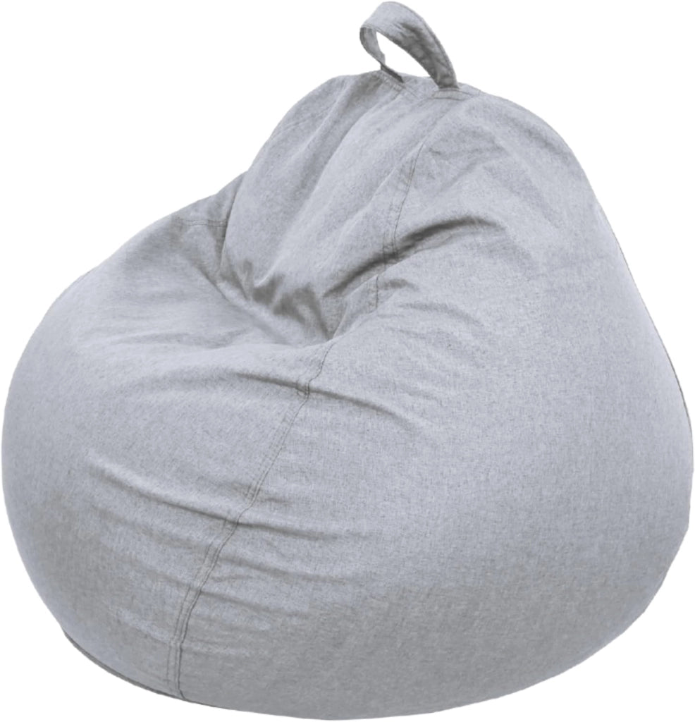 Pouf Poltrona Sacco con Imbottitura in Schiuma - Morbido e Confortevole - Fodera Lavabile - Pratico e Facile da Trasportare - Pouf Sacco per Tutta la Famiglia (120x100 cm, Grigio Chiaro)