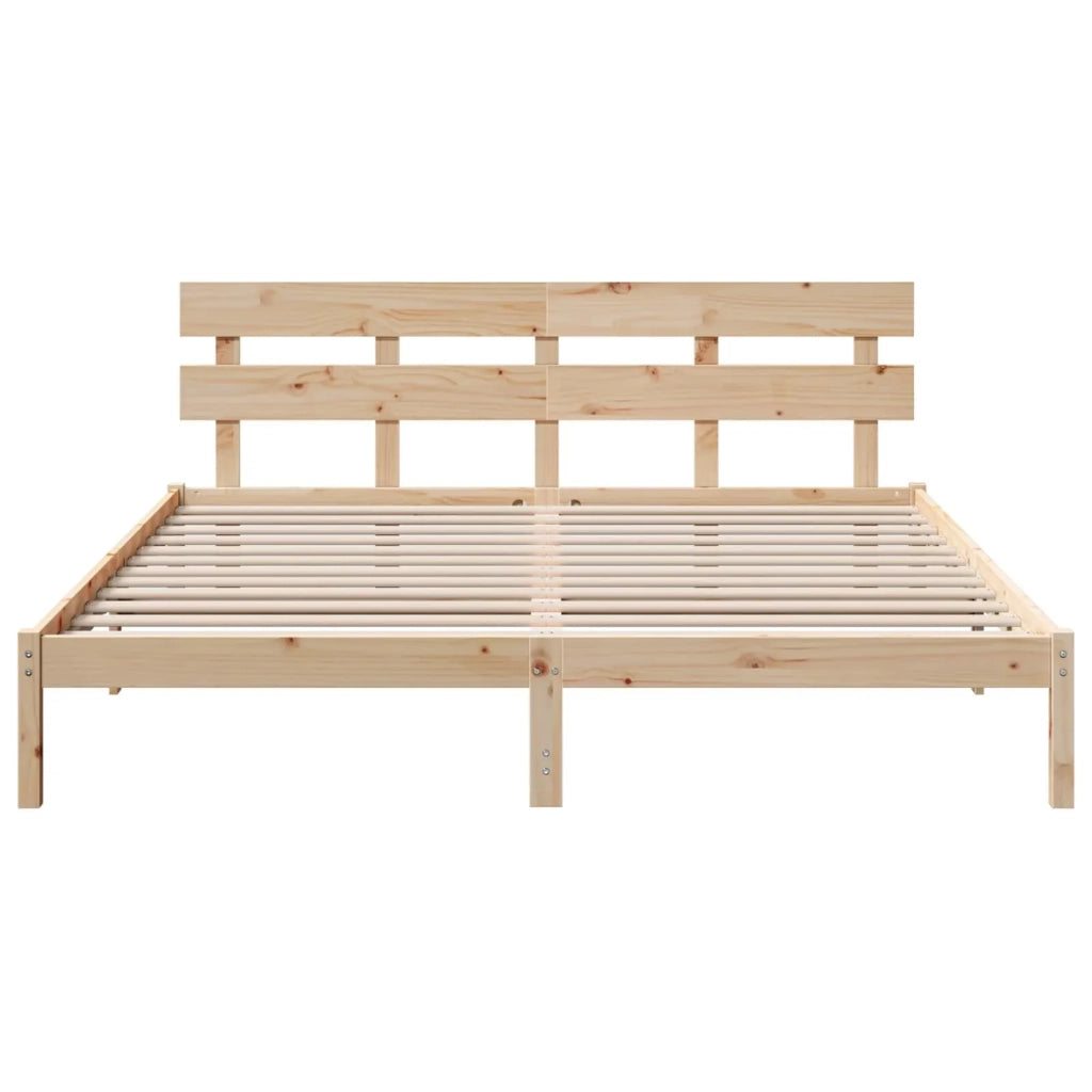 Struttura del letto Marrone 200 x 200 cm Legno massello di pino