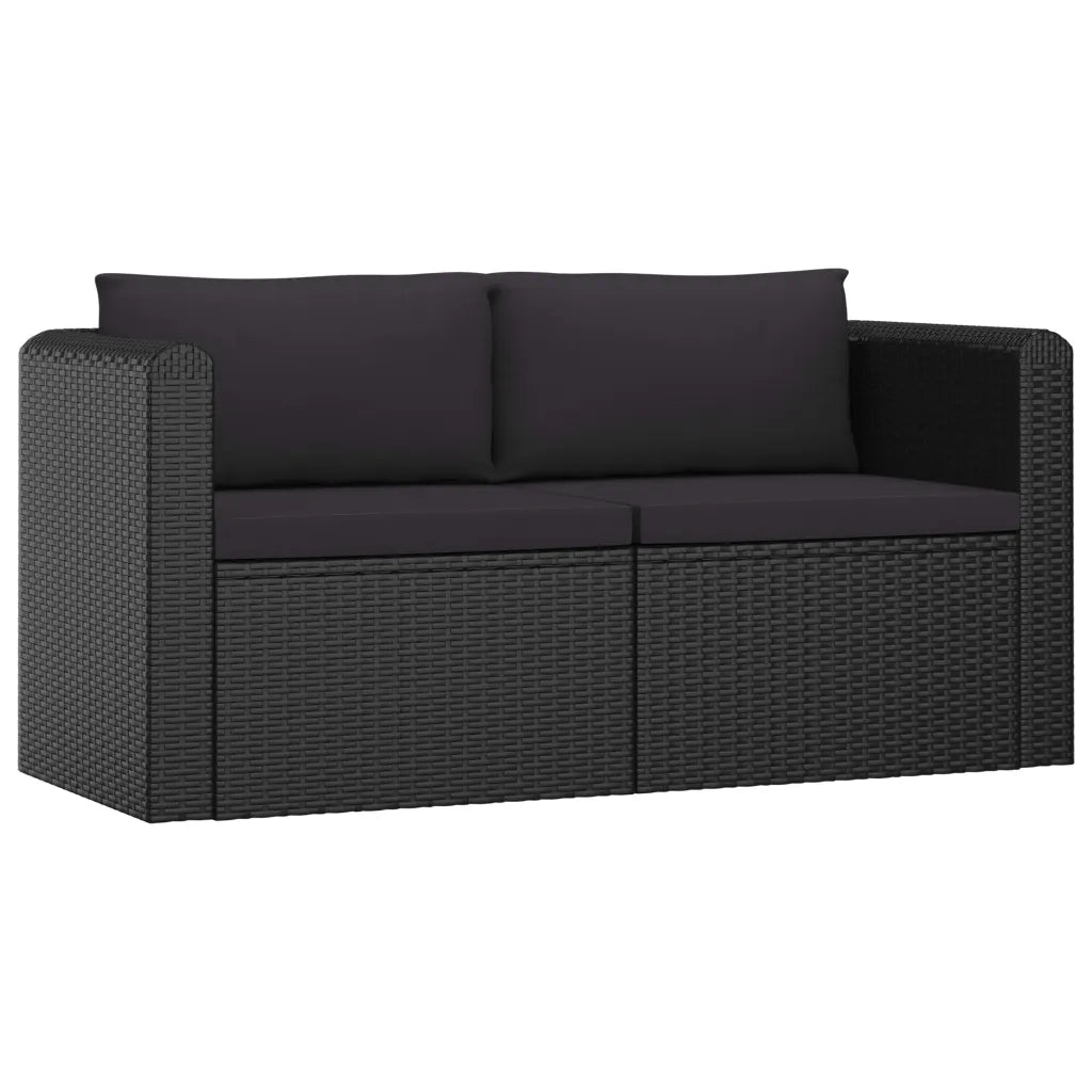 Set Divani da Giardino 7 pz con Cuscini in Polyrattan Nero cod mxl 44670