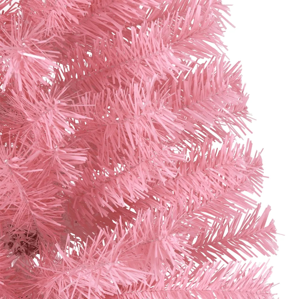 Albero di Natale Artificiale a MetÃ  con Supporto Rosa 240cm PVC