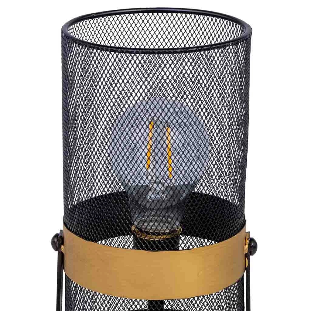 Lampada da tavolo in metallo nero con 1 faretto 12,5x12,5x31h cm
