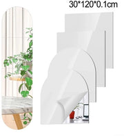 Specchio da Parete Leggero - 4 Pezzi - Rettilineo/Cuadrado - Acrilico - Sicuro per Bambini - Flessibile e Resistente alle Sollecitazioni - Etichette per Specchio