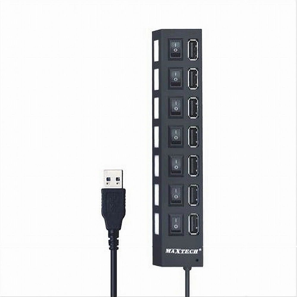 Trade Shop - Maxtech Hub-07 Usb 2.0 A 7 Porte Ad Alta Velocità On/off Interruttore Per Windos Macos -