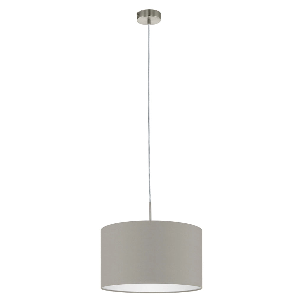 Lampadario A Sospensione Minimal Pasteri Acciaio Nichel Tortora 1 Luce E27