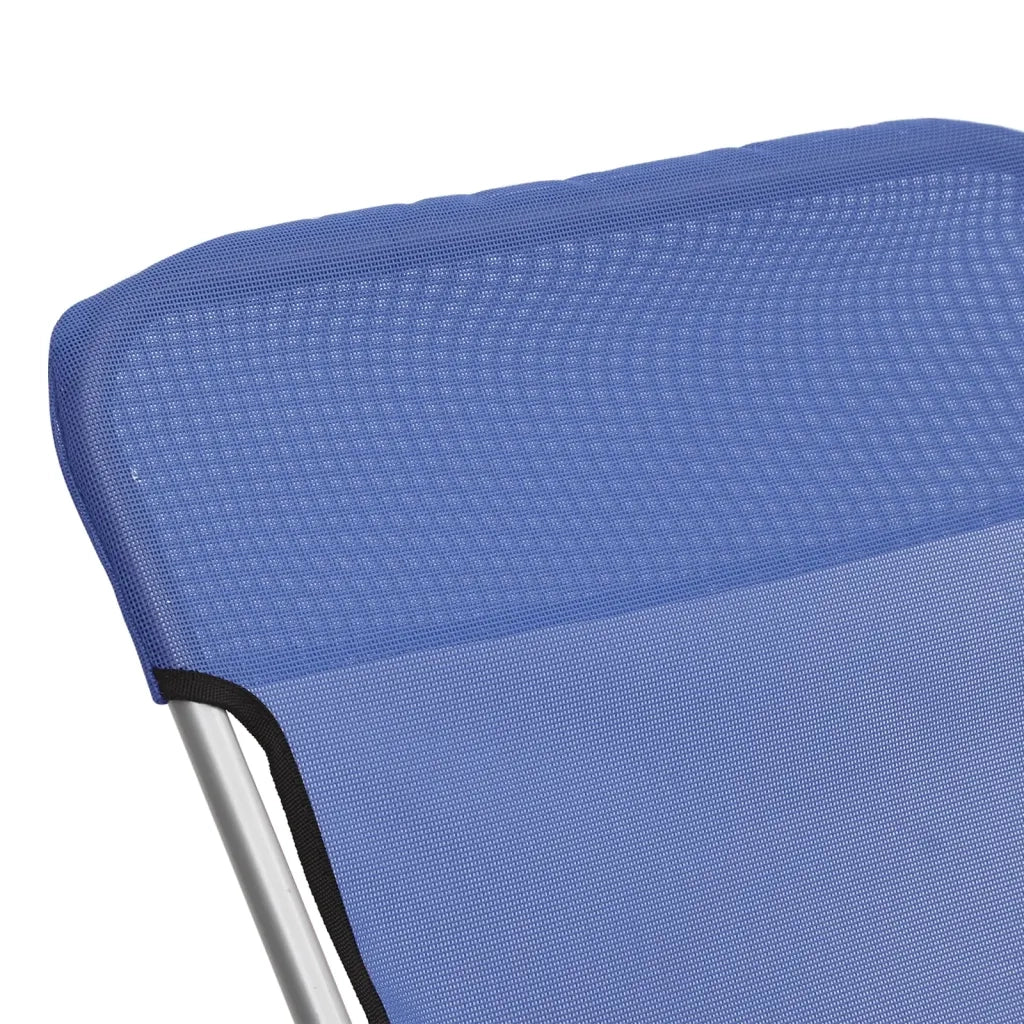 Lettino Prendisole | Sedie Pieghevoli 2 pz Blu in Textilene e Acciaio Verniciato