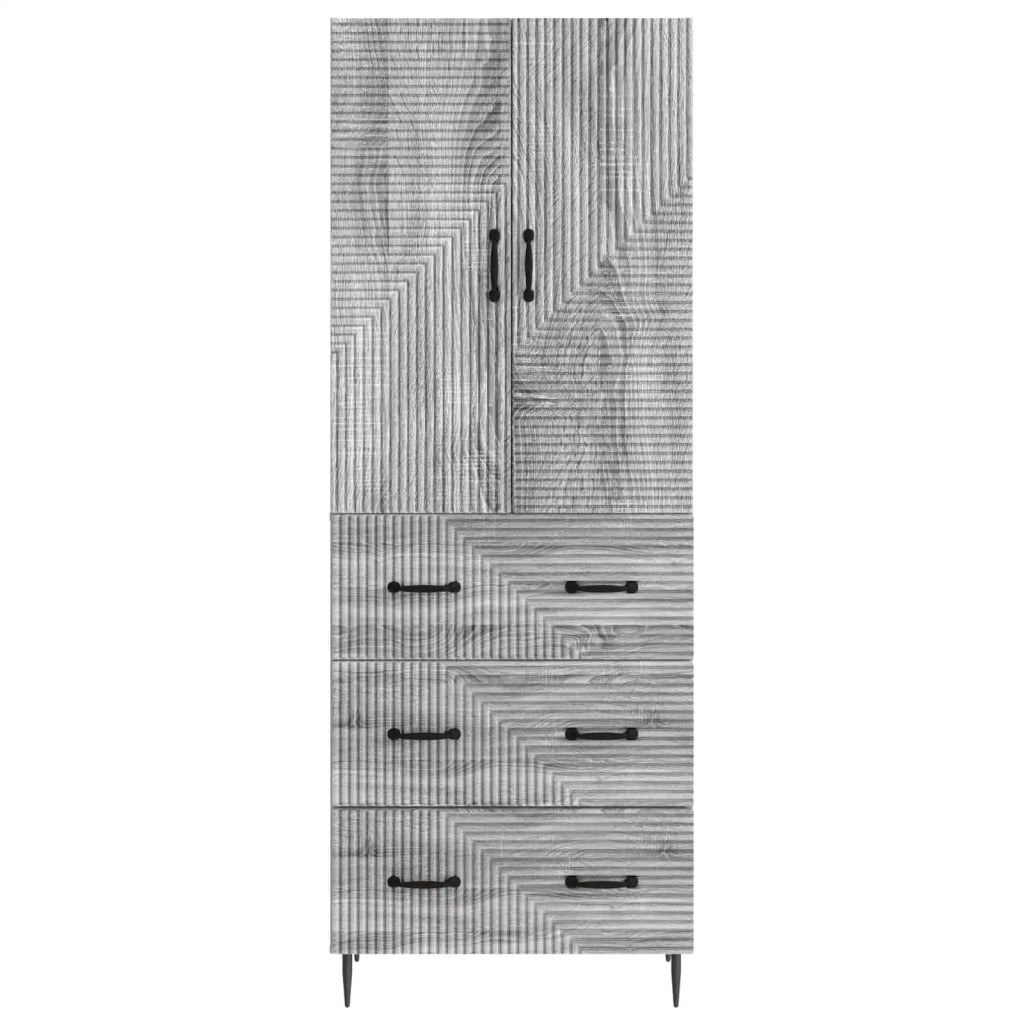 Set di armadi 2 pcs Sonoma grigio 66 x 34,5 x 90 cm