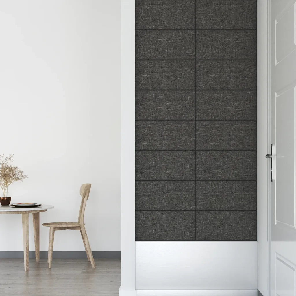 Pannelli Murali 12 pz Grigio Scuro 60x30 cm in Tessuto 2,16 mÂ²