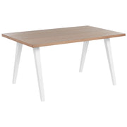 Tavolo in legno chiaro e bianco piano MDF gambe legno di caucciù 150 x 90 cm