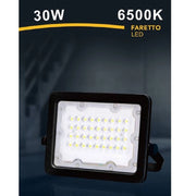 Trade Shop - Faro Faretto Led Proiettore Esterno Nero 30w Ip65 Luce 6500k 4000k 3000k Fs30w-n - -bianco Freddo      -
