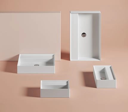 Lavabo sospeso/appoggio 50x27 bianco lucido Scalino-Art ceram