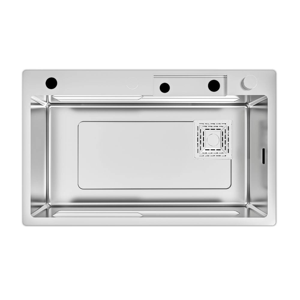 Lavello incasso SA3541 una vasca 75x45 cm. completo di accessori colore inox