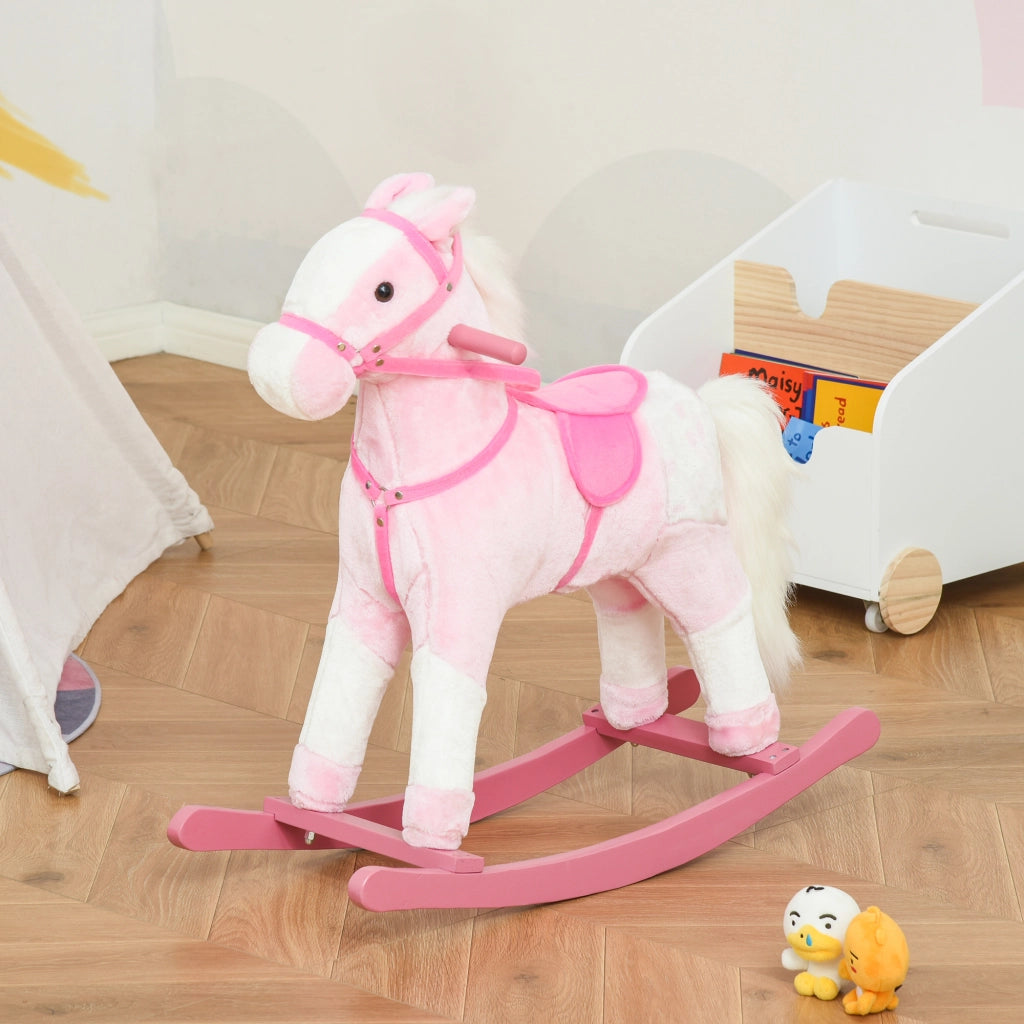 Cavallo a Dondolo in Legno ¨C zephmum ¨C Rosa 74x28x65 cm