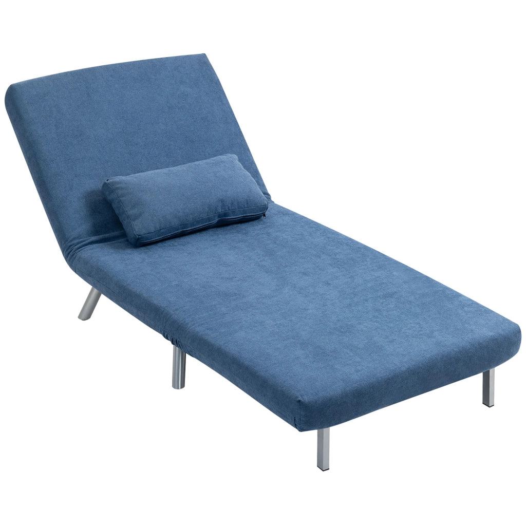 Poltrona letto ¨C zephmum ¨C blu, tessuto, 1 posto, con cuscino