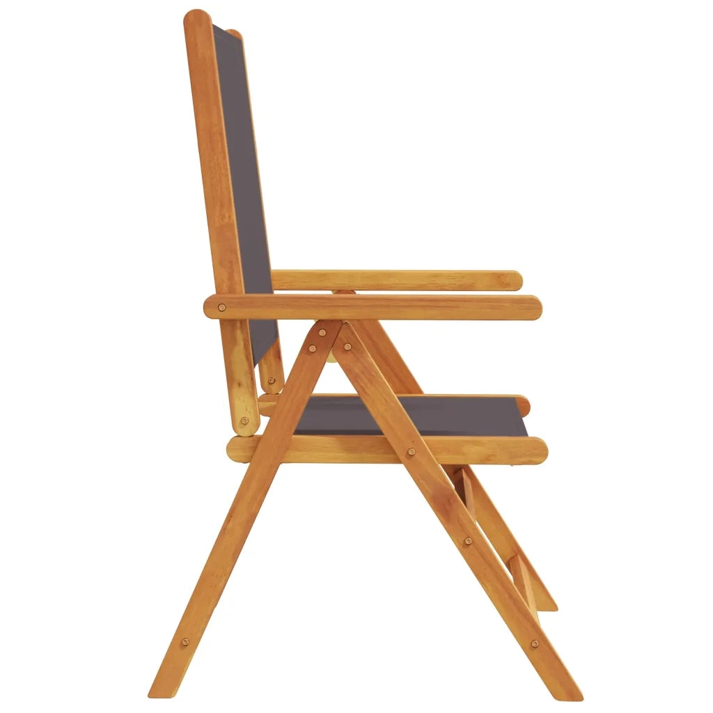 Sedie Giardino Reclinabili 6pz Antracite Tessuto Legno Massello 3214542