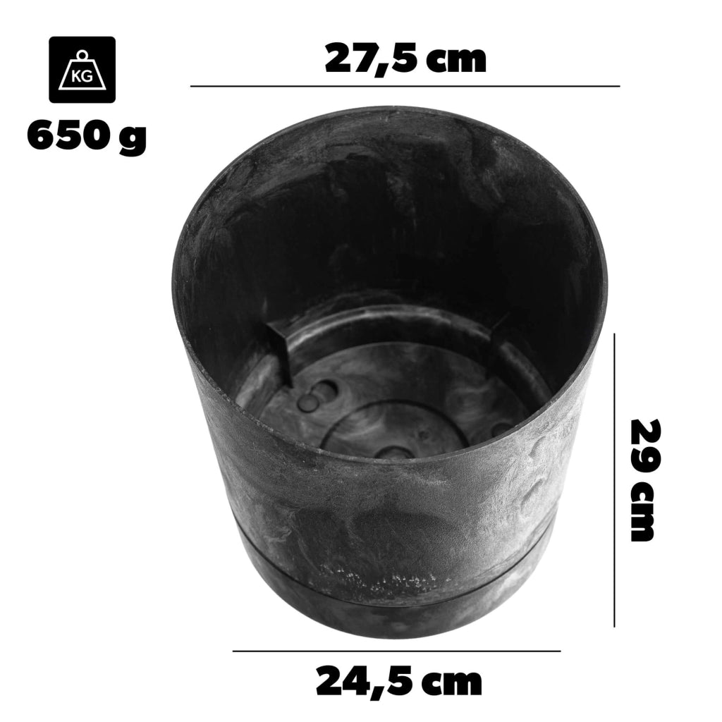 Vaso da fiori KADAX con supporto, rotondo, in plastica, 27,5 cm