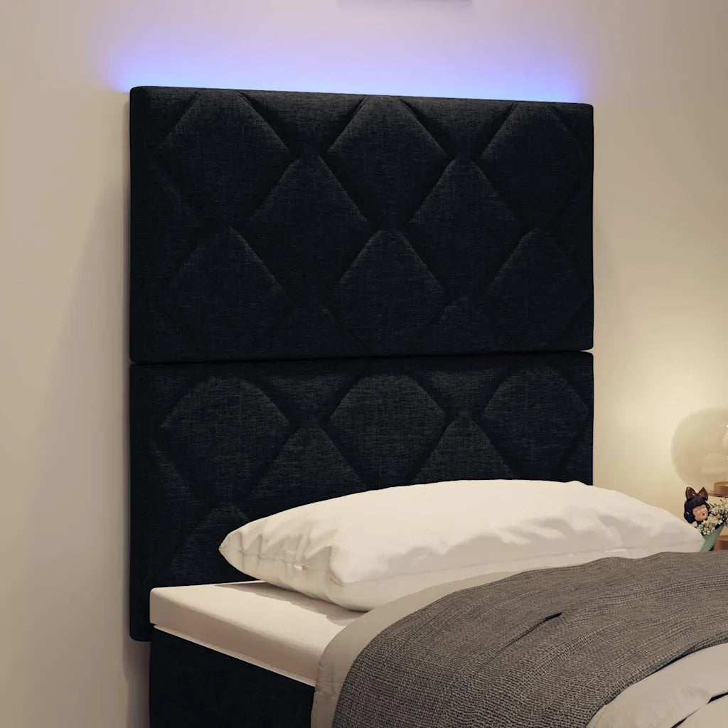 Testiera LED Nero 80 cm Tessuto 3338477