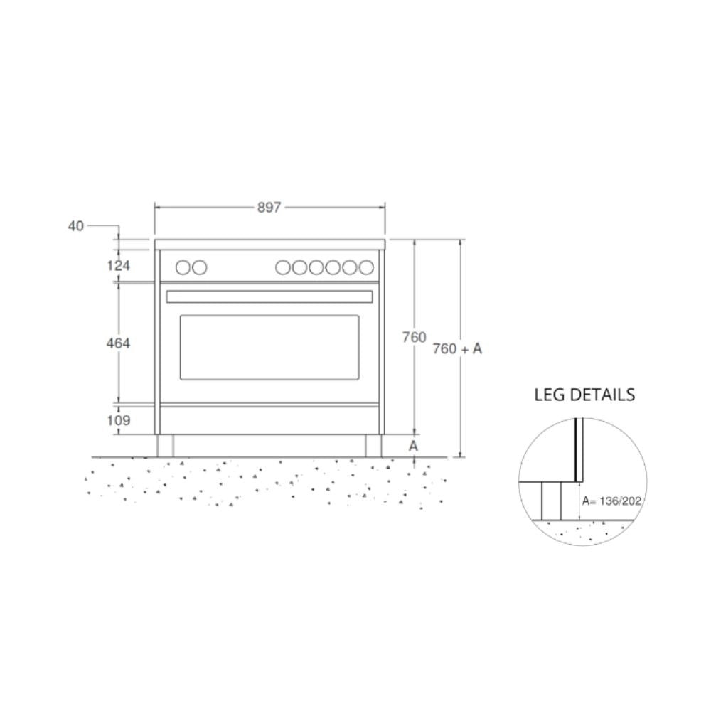 Cucina Bertazzoni AMN964IEXE 90x60 con piano a induzione e forno elettrico multifunzione inox classe A
