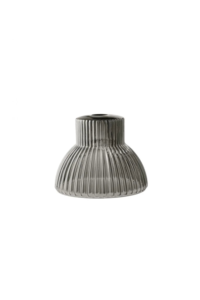 Vetro soffiato millerighe specchiato fumé attacco E27  per collezione Head d.25cm