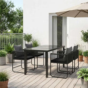 Set da Pranzo per Giardino 5 pcs Nero e antracite 3448908