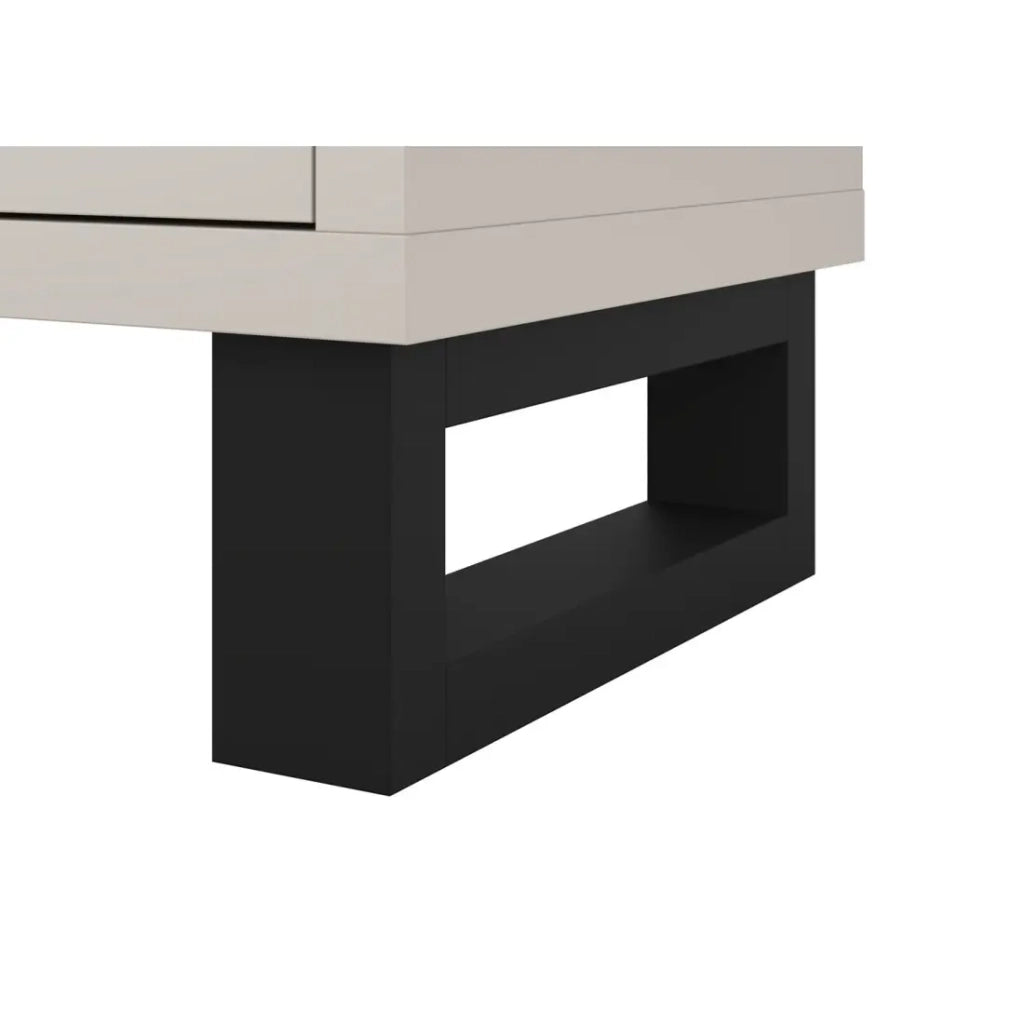 Armadio MILOS 4 porte cachemire con 2 cassetti e maniglie in metallo 191 cm