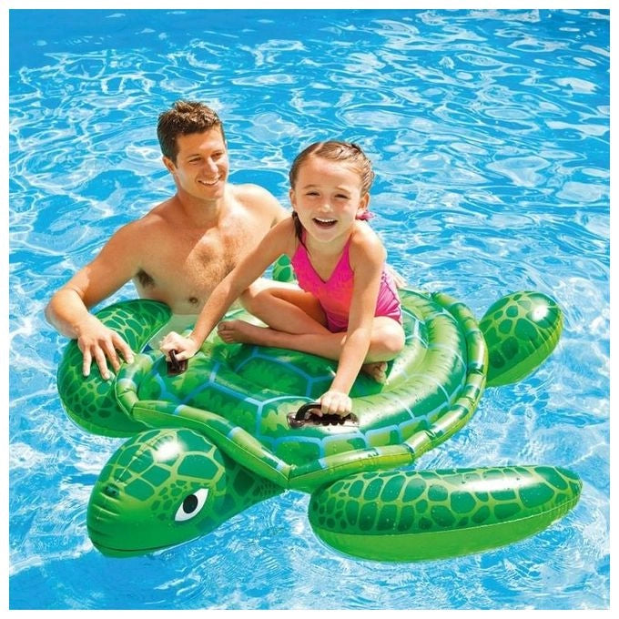 Intex 57524 Cavalcabile Gonfiabile Tartaruga 150x127 cm Vinile 40 Kg carico max 2 maniglie colore Verde
