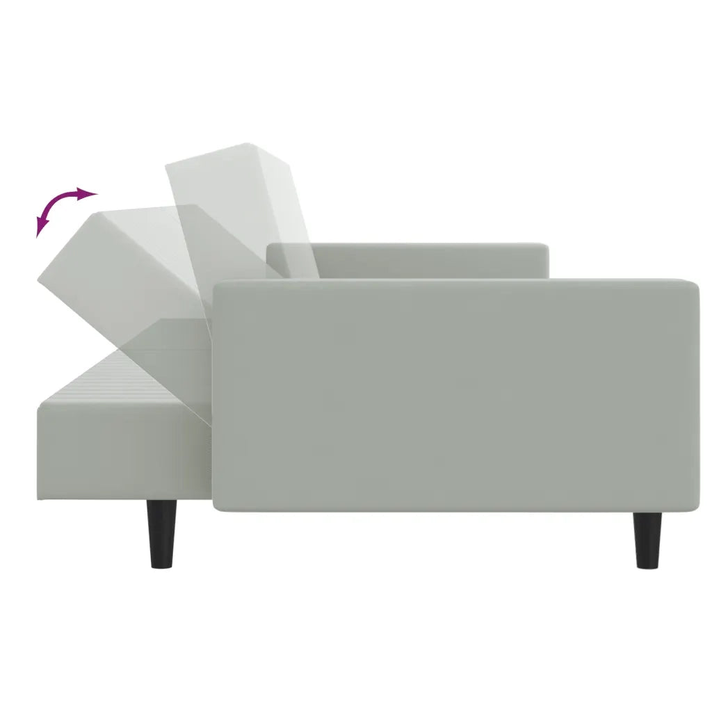 Set di Divani 2 pz Grigio Chiaro in Velluto