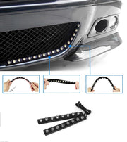 COPPIA LUCI FLESSIBILI AUTO 12 LED ALTA LUMINOSITA' ADESIVA WATERPROOF BIANCA