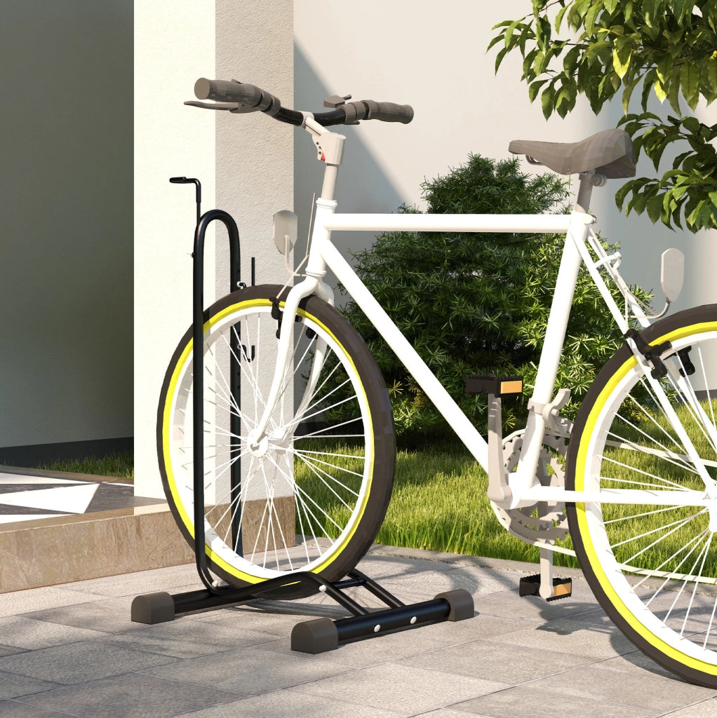 Supporto bici verticale orizzontale 41x41x121 cm metallo nero regolabile