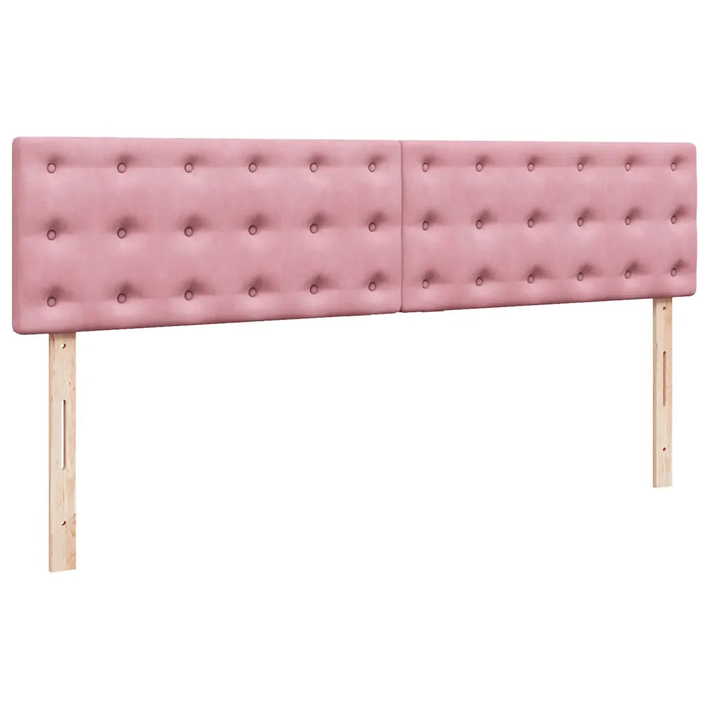 Struttura Letto Pouf con Materassi Rosa 200x200 cm Velluto