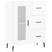 Credenza | Madia | Buffet da pranzo | Armadio da pranzo 69,5x34x90 cm in Legno Multistrato Bianco Lucido