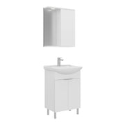 Set mobile lavabo con specchio (2 pezzi) "Purus 55" - 55 x 50 x 83 cm - Bianco