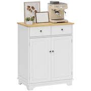 Armadio a due ante con cassetti e ripiano regolabile ¨C zephmum ¨C bianco e legno naturale