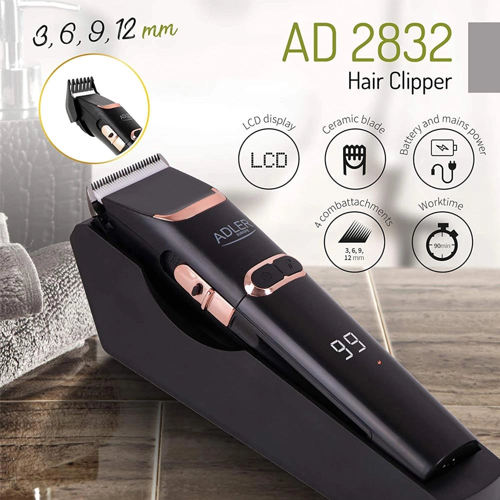 Rasoio Taglia Capelli Trimmer Elettrico Ricaricabile Regola Barba 4 Pettini