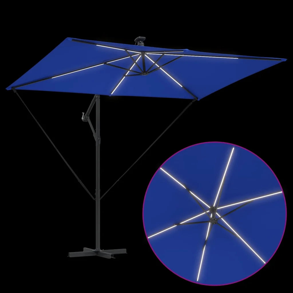 vidaXL Ombrello a bilanciere a forma di banana Blu 294 x 200 x 254 cm