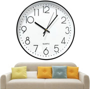 Orologio da parete senza ticchettio 30cm, orologio da parete moderno senza ticchettio, orologio da parete per bambini, grande orologio da parete, meccanismo per orologio da parete silenzioso (bianco/nero)