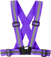 Vestone 2 pezzi di sicurezza - Vestone riflettente per corsa - Vestone in poliestere per bicicletta con alta visibilità - Vestone di sicurezza elastico regolabile - Adatto per corsa/bicicletta/bambini/unisex - Blu scuro - 51*51cm