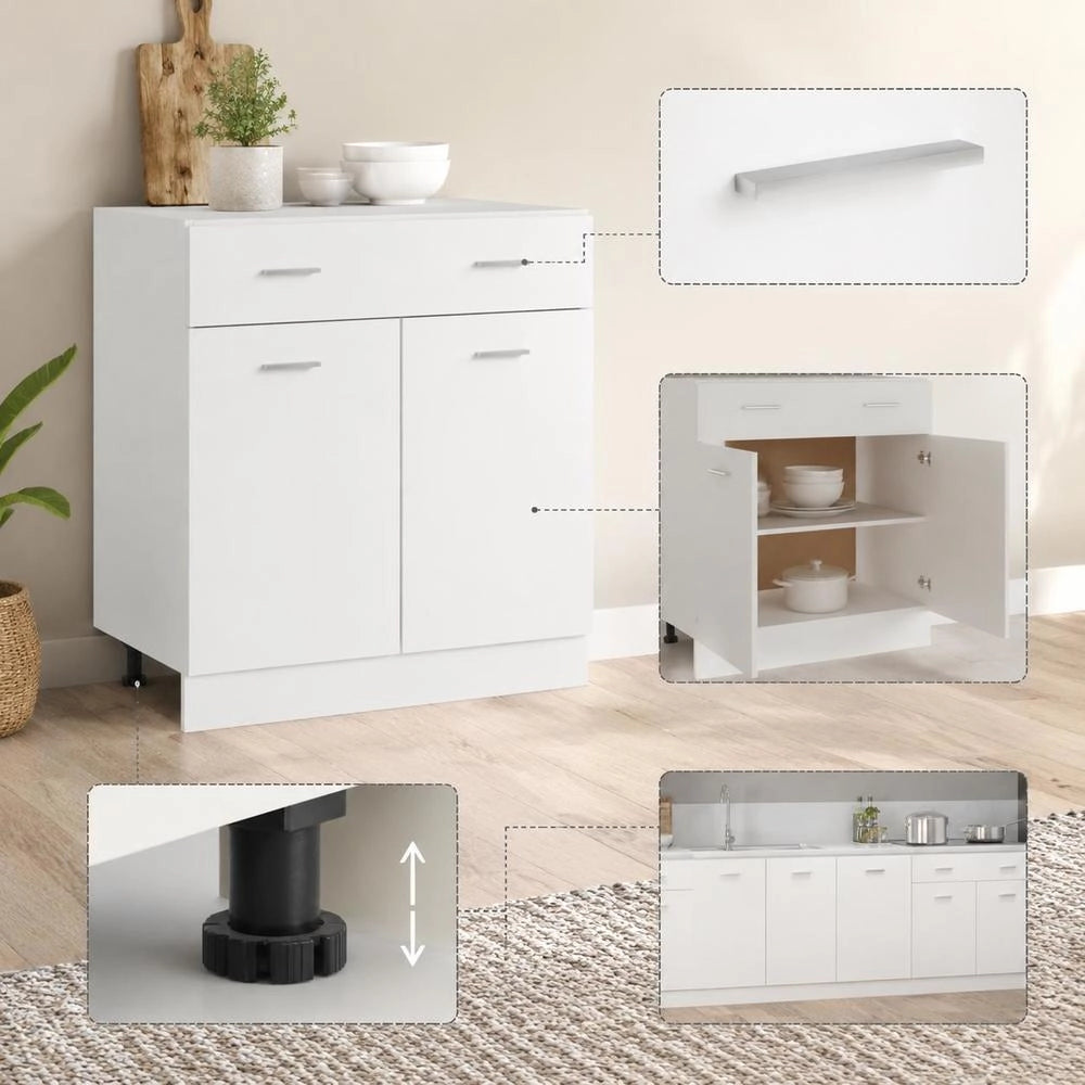 Drawer Unit Lyon White 80x46x81.5 Cm Wood-based Material
