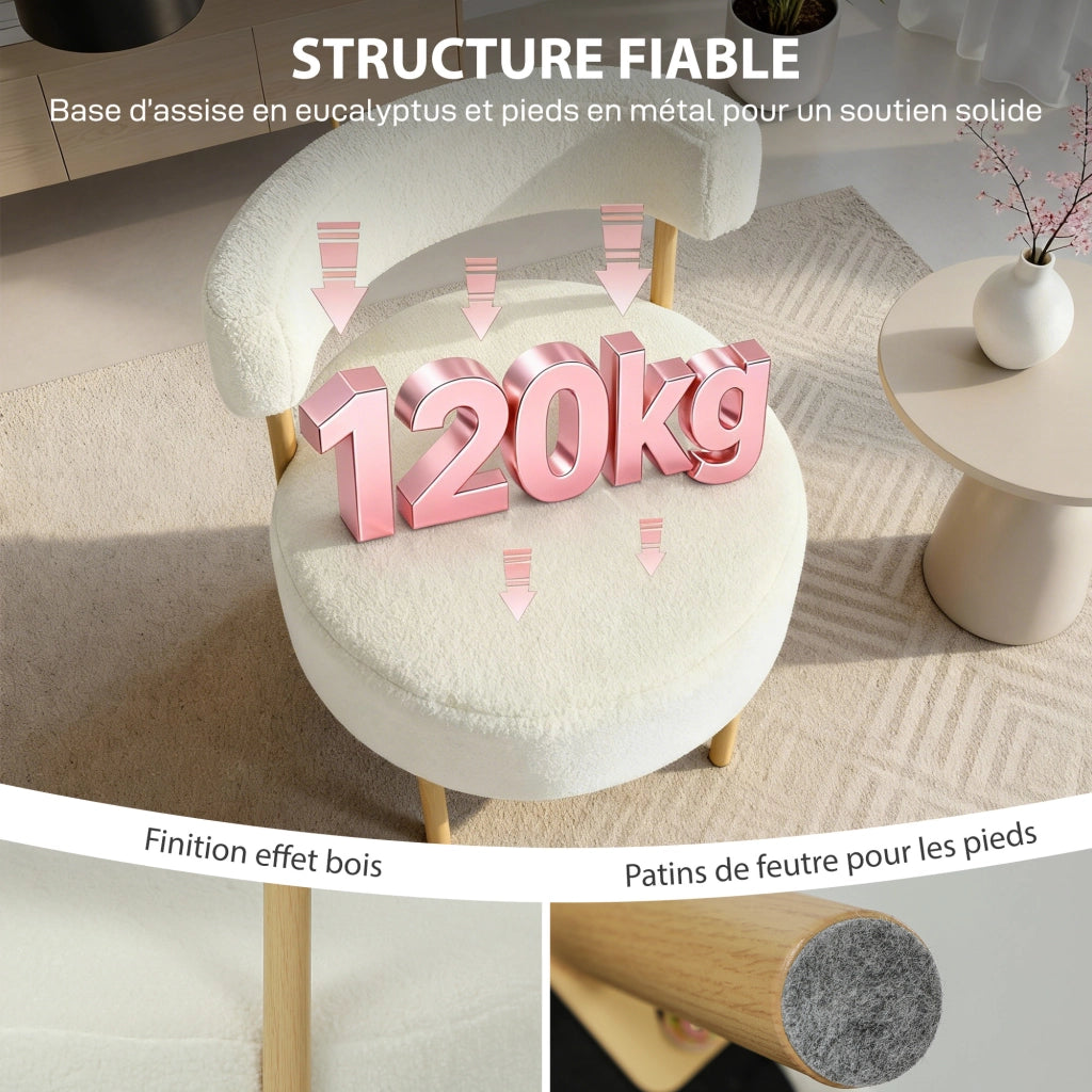 Poltrona in tessuto bouclette ¨C Xylo ¨C crema, 67x67x71cm