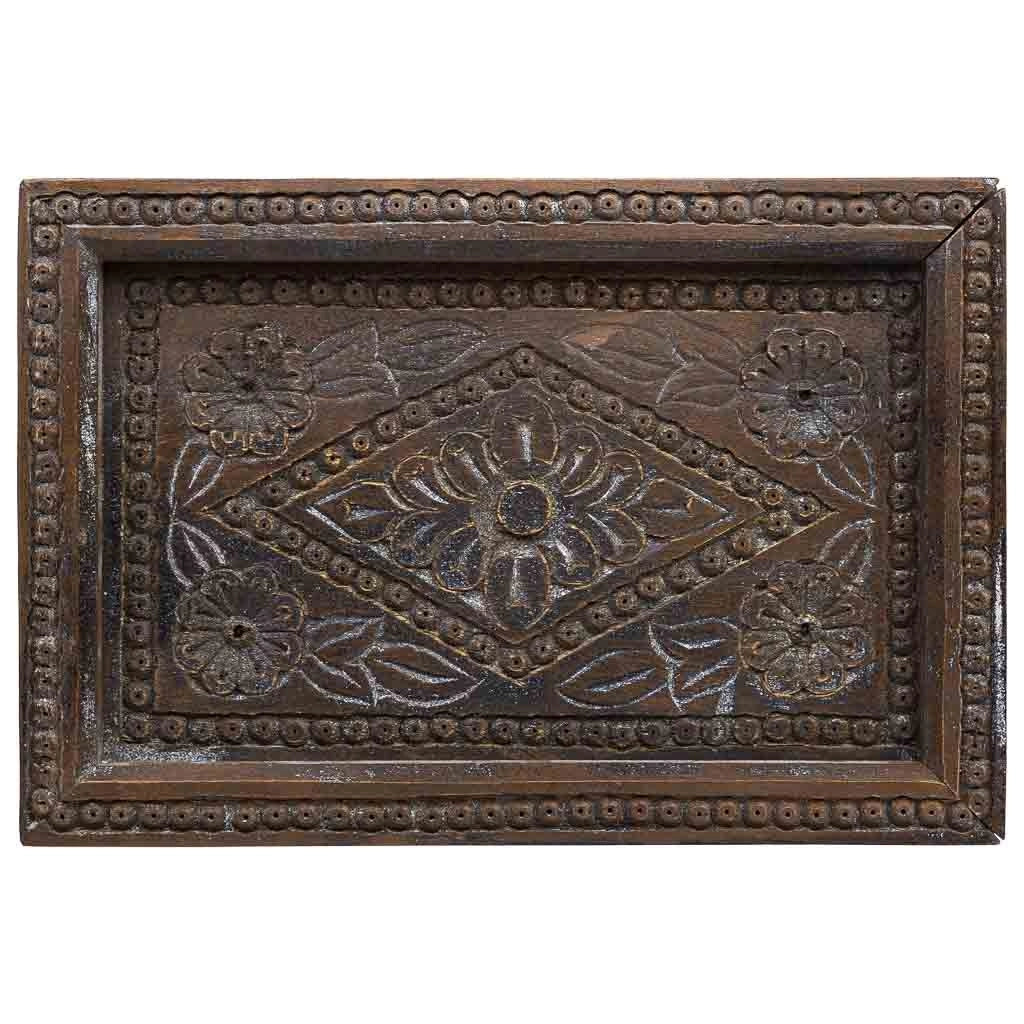 Scatola in legno con finitura artigianale marrone anticato 29x20x09h cm