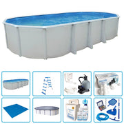 Piscina Fuori Terra Steelwhite Omega 730 Liner 0,6 Mm - 7,30 X 3,66 X H.1,32 M - Kit Pro
