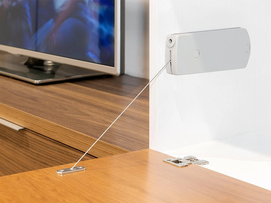 Meccanismo per Ante a Ribalta Microwinch Forza 6 Kg Plastica Grigia Acciaio e Tecnoplastica Emuca