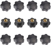 Viti a Manubrio Premium - 12 pezzi Viti a Testa a Stella M8 Nera - Maniglia per Strumento di Fissaggio