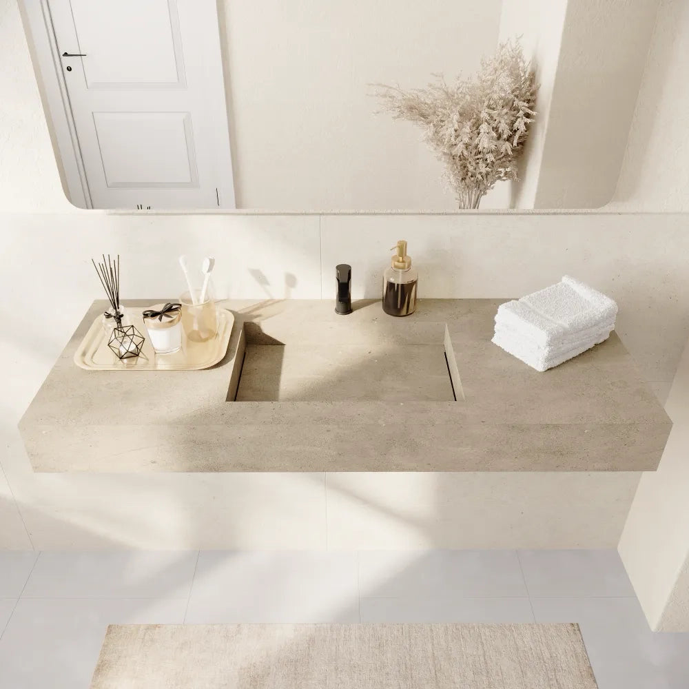 Lavabo sospeso in hpl 120cm effetto cemento | Baikal