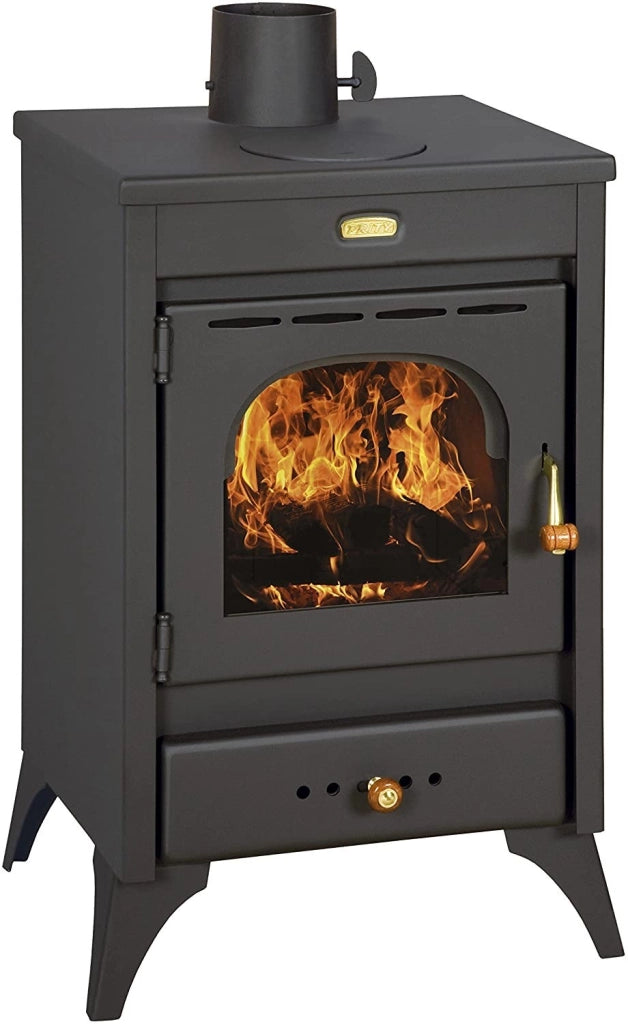 STUFA A LEGNA MODELLO KIR 9-12KW volume riscaldabile 230mc. Cm 46x38x75h