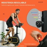 Cyclette Magnetica con Volano da 4kg, Manubrio e Sellino Regolabili