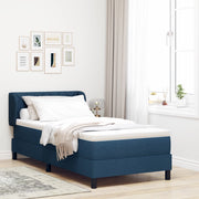 Letto a Molle con Materasso Blu, 100x200 cm, Tessuto