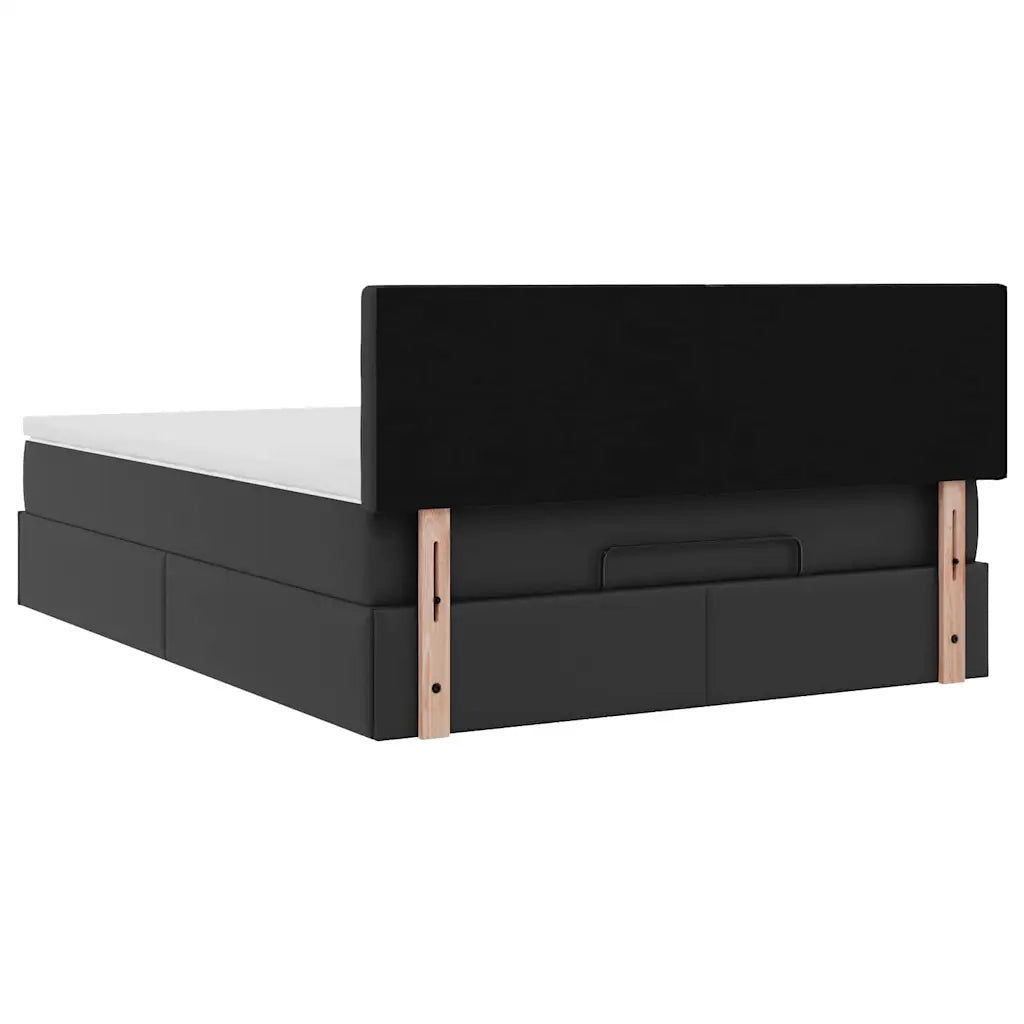Pouf Letto con Materassi e LED Nero 140x190cm Similpelle 3312152